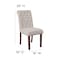 Flash Furniture 18.5 W, 27.5 L, 39.75 H 4-BT-P-BGE-FAB-GG - alternate 2
